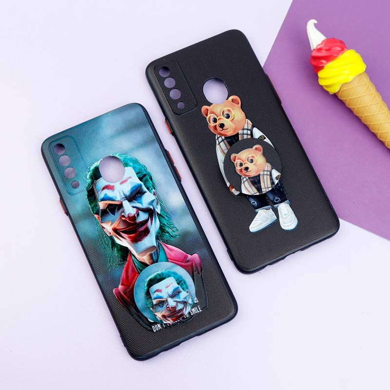 قاب فانتزی طرحدار پسرانه محافظ لنزدار + پاپ سوکت Samsung Galaxy A20s سری R