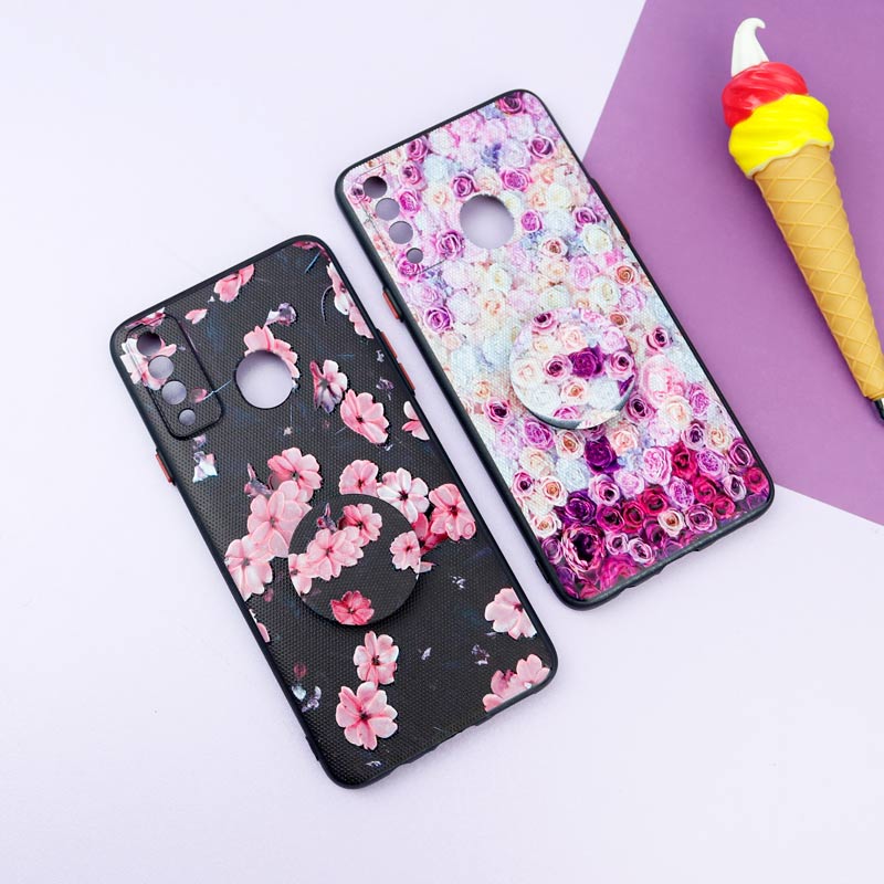 قاب فانتزی طرحدار دخترانه محافظ لنزدار + پاپ سوکت Samsung Galaxy A20s سری R