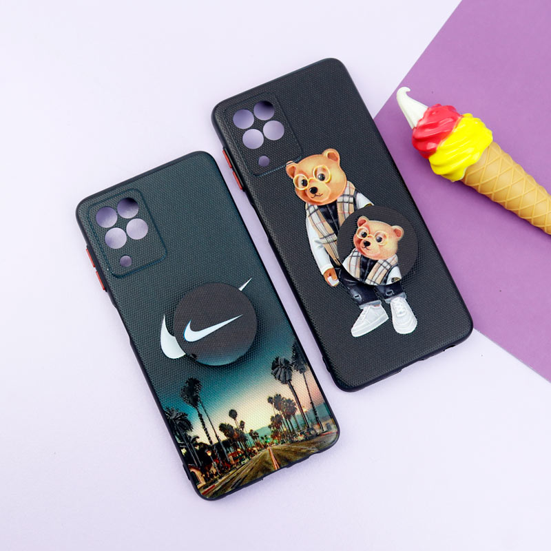 قاب فانتزی طرحدار پسرانه محافظ لنزدار + پاپ سوکت Samsung Galaxy A22 4G سری R
