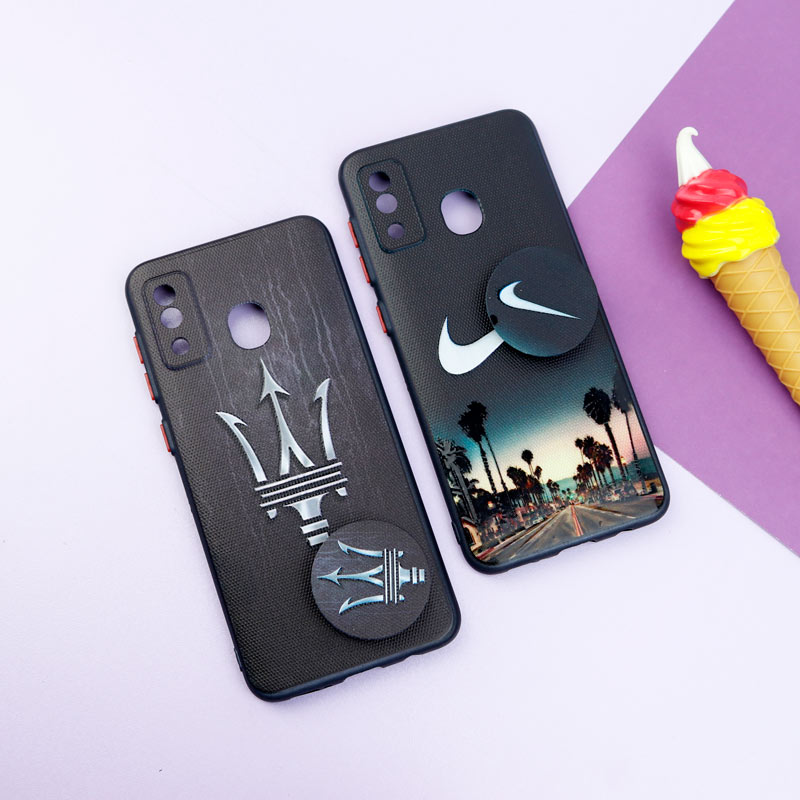قاب فانتزی طرحدار پسرانه محافظ لنزدار + پاپ سوکت Samsung Galaxy A30 سری R