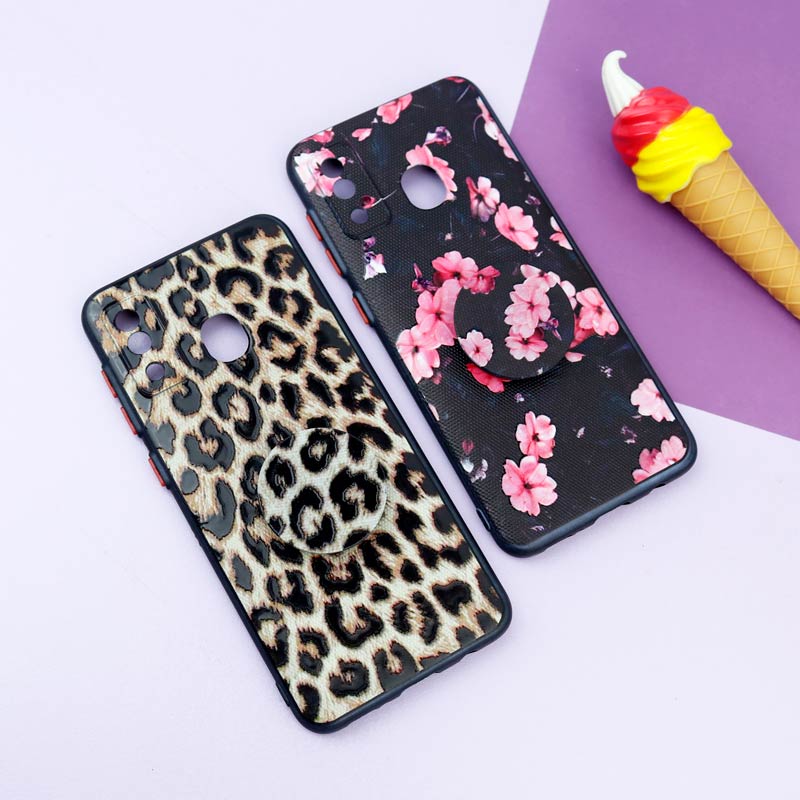 قاب فانتزی طرحدار دخترانه محافظ لنزدار + پاپ سوکت Samsung Galaxy A30 سری R