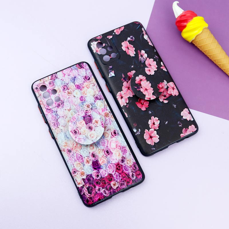 قاب فانتزی طرحدار دخترانه محافظ لنزدار + پاپ سوکت Samsung Galaxy A51 سری R