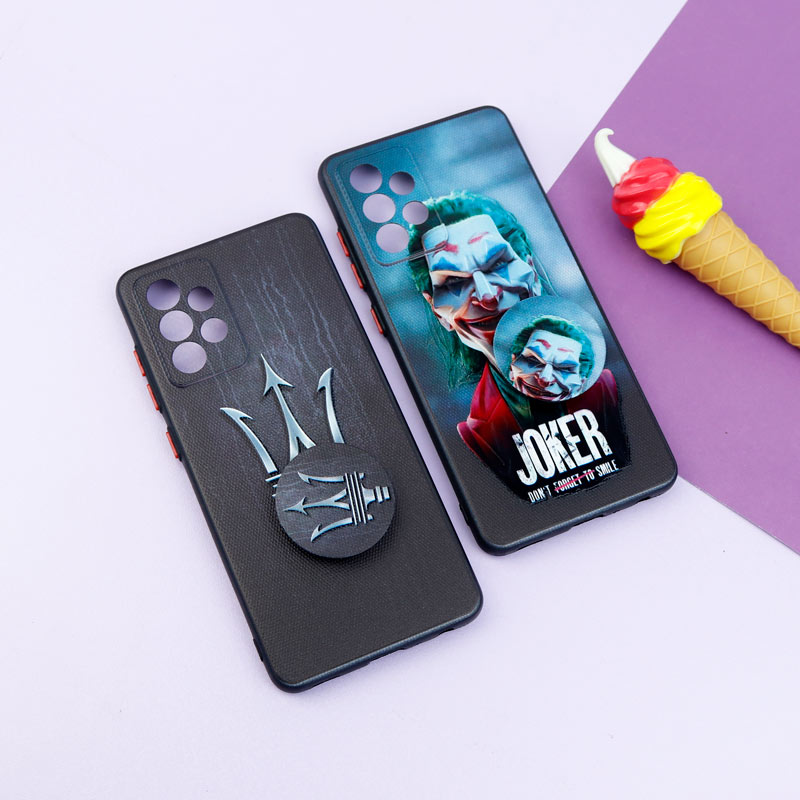 قاب فانتزی طرحدار پسرانه محافظ لنزدار + پاپ سوکت Samsung Galaxy A52 / A52s سری R
