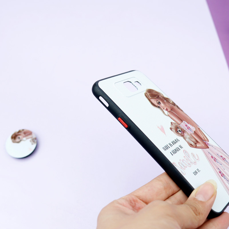 قاب فانتزی طرحدار دخترانه محافظ لنزدار + پاپ سوکت Samsung Galaxy J5 Prime سری R