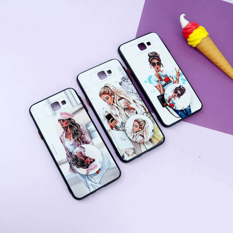 قاب فانتزی طرحدار دخترانه محافظ لنزدار + پاپ سوکت Samsung Galaxy J5 Prime سری R