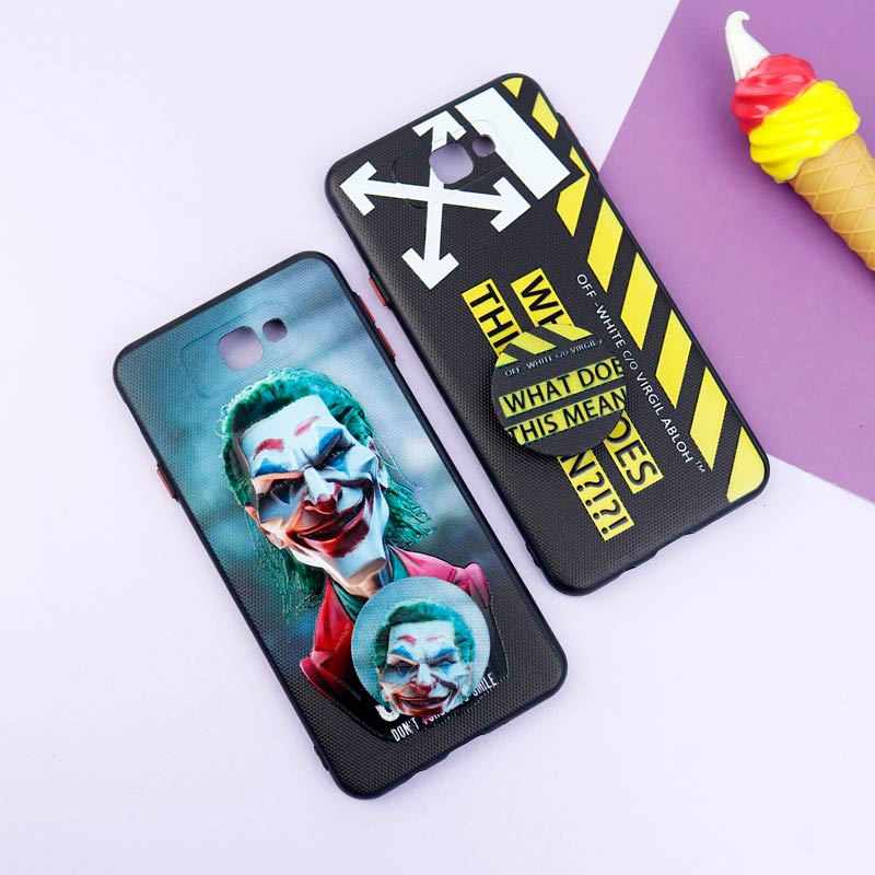 قاب فانتزی طرحدار پسرانه محافظ لنزدار + پاپ سوکت Samsung Galaxy J7 Prime سری R