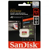 رم میکرو 64 گیگ سن دیسک SanDisk Extreme A2 V30 U3 C10 160MB/s