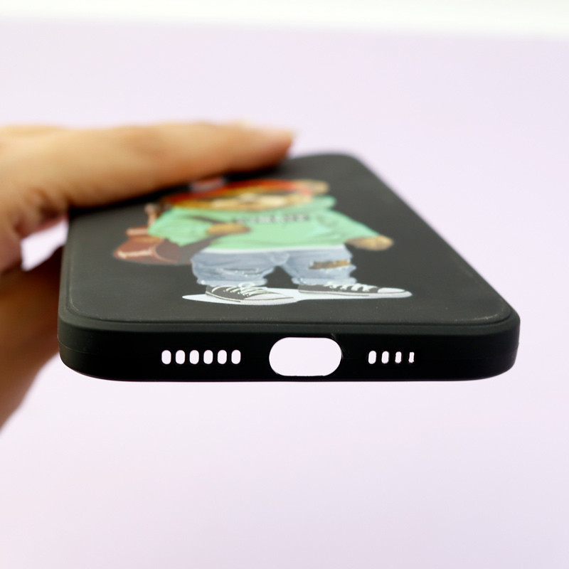 قاب سیلیکونی طرحدار مات محافظ لنزدار iPhone 13 Pro Max