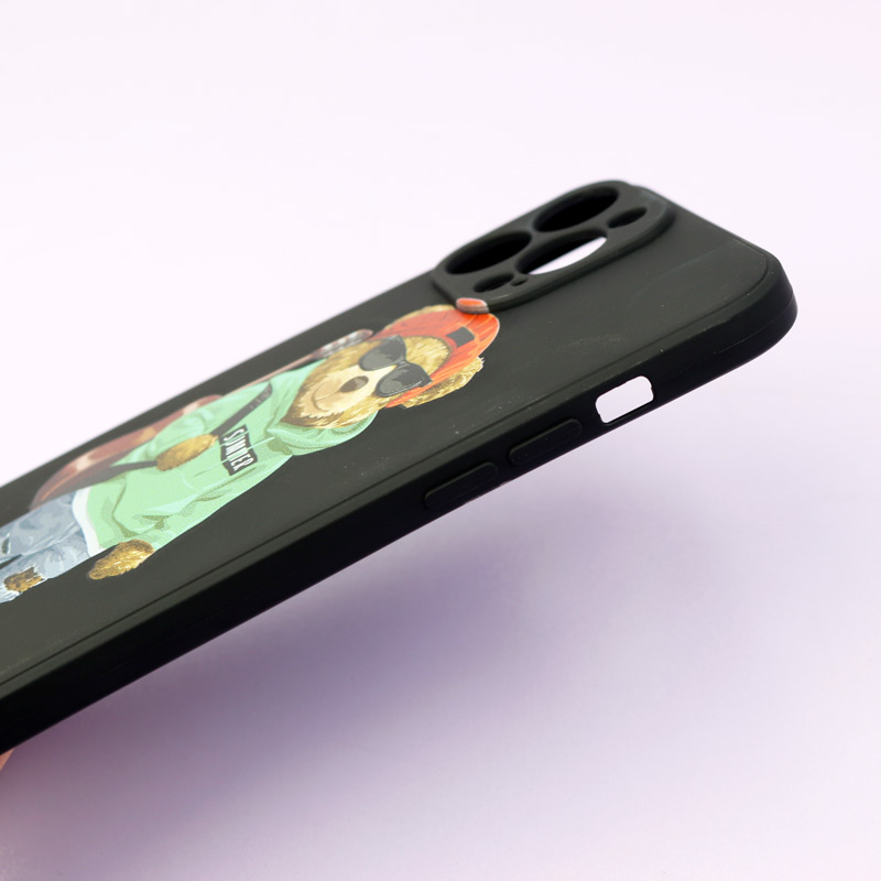 قاب سیلیکونی طرحدار مات محافظ لنزدار iPhone 13 Pro Max