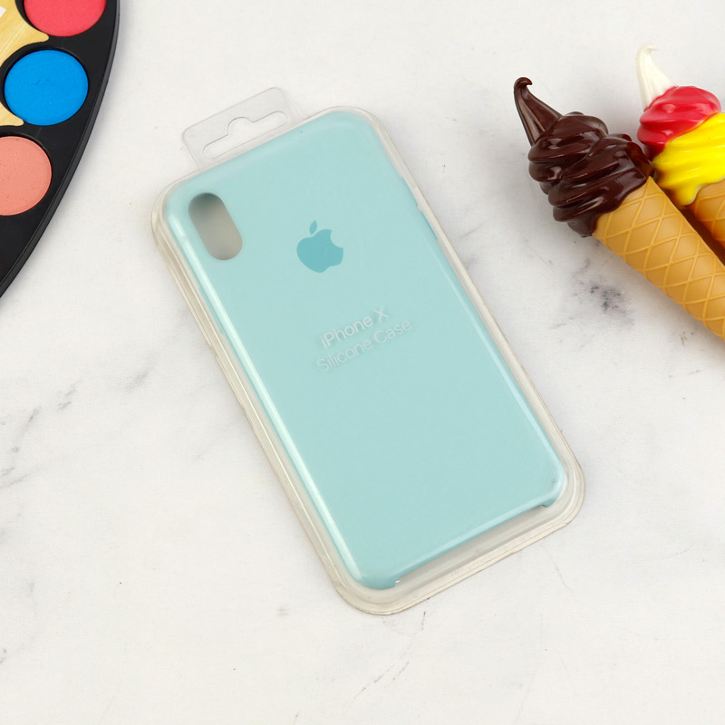 قاب سیلیکونی iPhone X / XS سبز آبی روشن