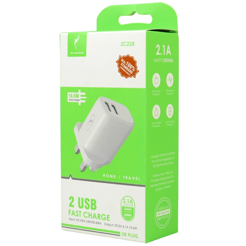 کلگی فست شارژ SkyDolphin SC22B 2Port 2.1A 10.5W