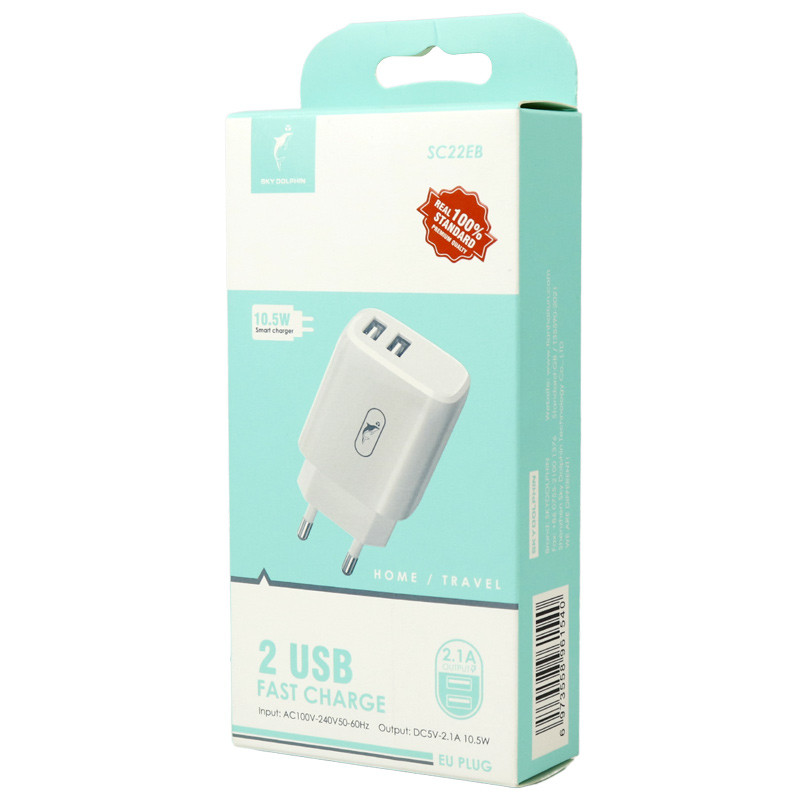 کلگی فست شارژ SkyDolphin SC22EB 2Port 2.1A 10.5W