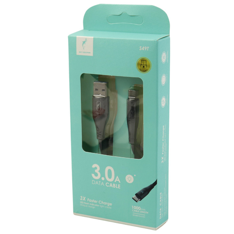 کابل تایپ سی فست شارژ Sky dolphin S49T 3A 1m