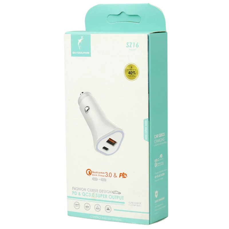 شارژر فندکی فست شارژ Sky dolphin SZ16 3.1A QC3.0 PD 25W
