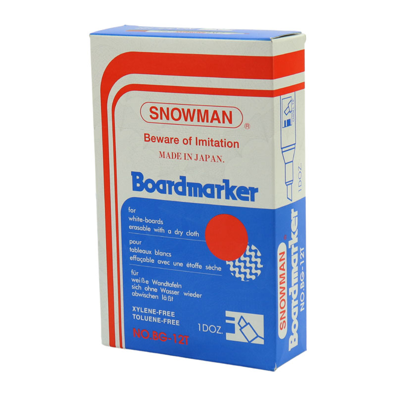 ماژیک وایت برد اسنومن نوک تخت Snowman BG-12T بسته 12 عددی