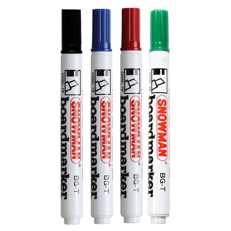 ماژیک وایت برد اسنومن نوک تخت Snowman BG-12T بسته 12 عددی