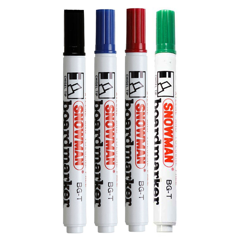 ماژیک وایت برد اسنومن نوک تخت Snowman BG-12T بسته 12 عددی