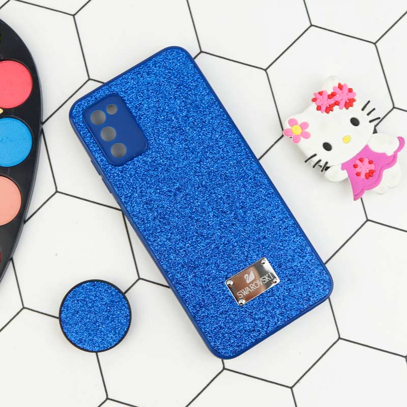 قاب شاینی Swarovski محافظ لنزدار + پاپ سوکت Samsung Galaxy A03s