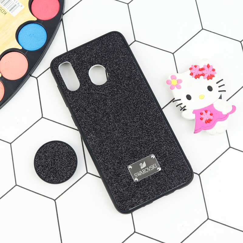 قاب شاینی Swarovski + پاپ سوکت Samsung Galaxy A20