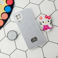 قاب شاینی Swarovski محافظ لنزدار + پاپ سوکت Samsung Galaxy A22 4G
