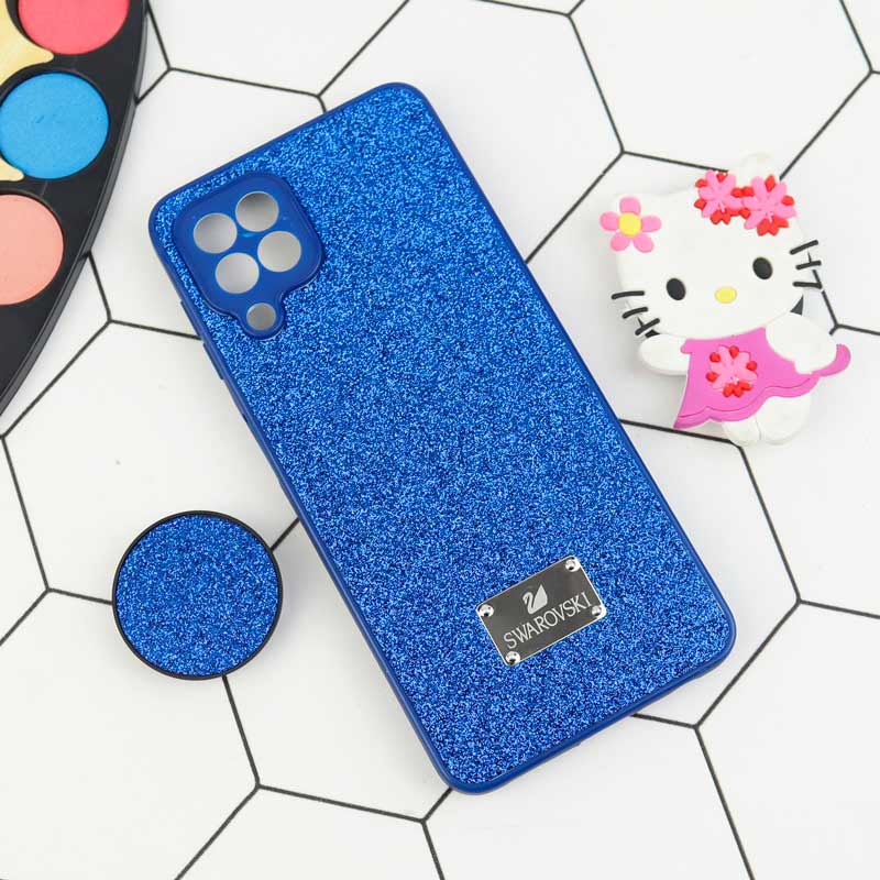 قاب شاینی Swarovski محافظ لنزدار + پاپ سوکت Samsung Galaxy A22 4G