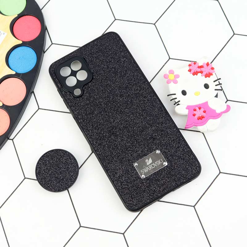 قاب شاینی Swarovski محافظ لنزدار + پاپ سوکت Samsung Galaxy A22 4G