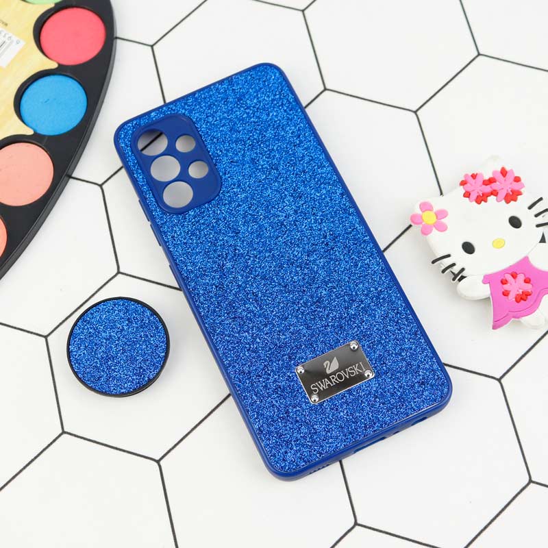 قاب شاینی Swarovski محافظ لنزدار + پاپ سوکت Samsung Galaxy A32 4G