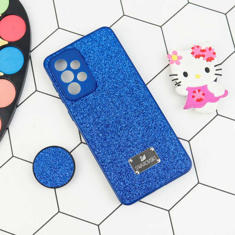 قاب شاینی Swarovski محافظ لنزدار + پاپ سوکت Samsung Galaxy A33 5G