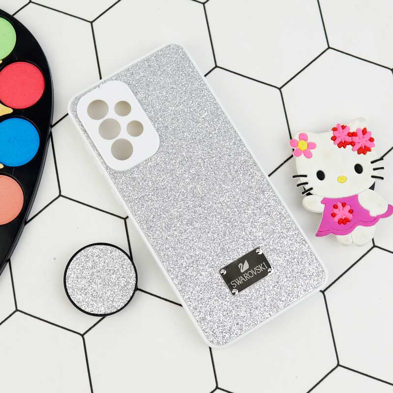 قاب شاینی Swarovski محافظ لنزدار + پاپ سوکت Samsung Galaxy A33 5G