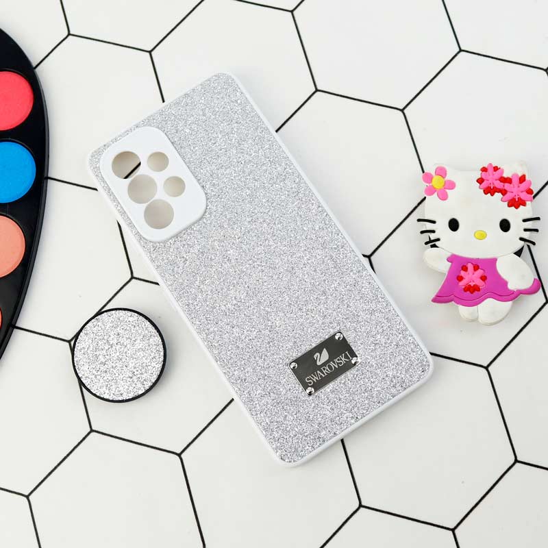 قاب شاینی Swarovski محافظ لنزدار + پاپ سوکت Samsung Galaxy A53 5G