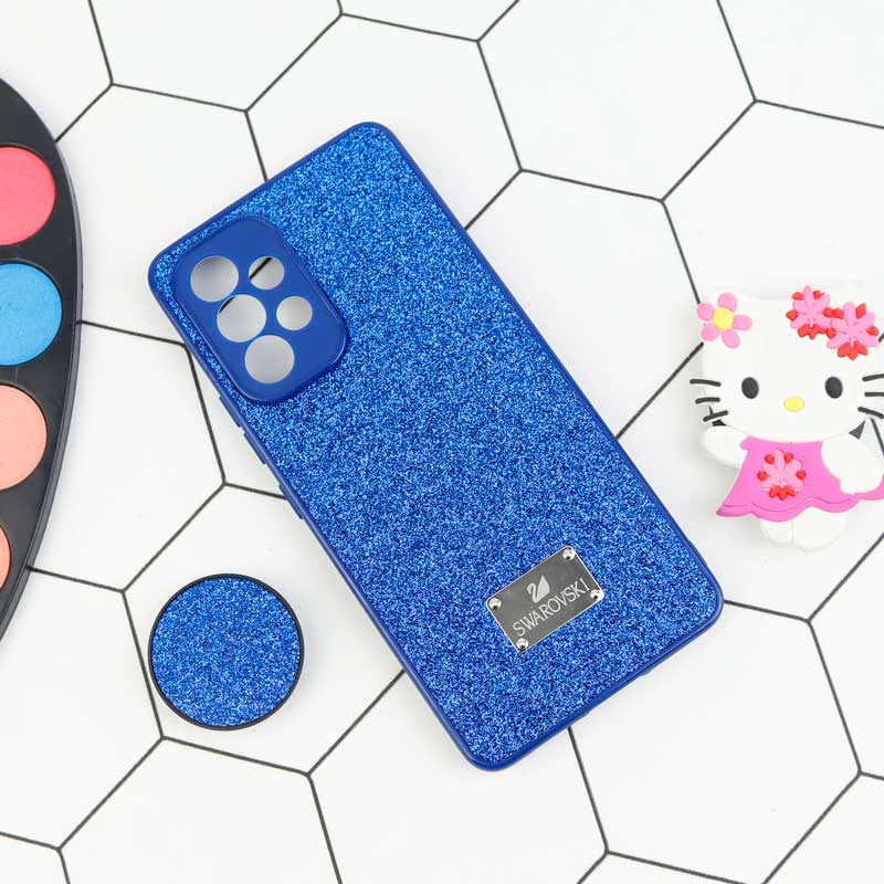 قاب شاینی Swarovski محافظ لنزدار + پاپ سوکت Samsung Galaxy A53 5G