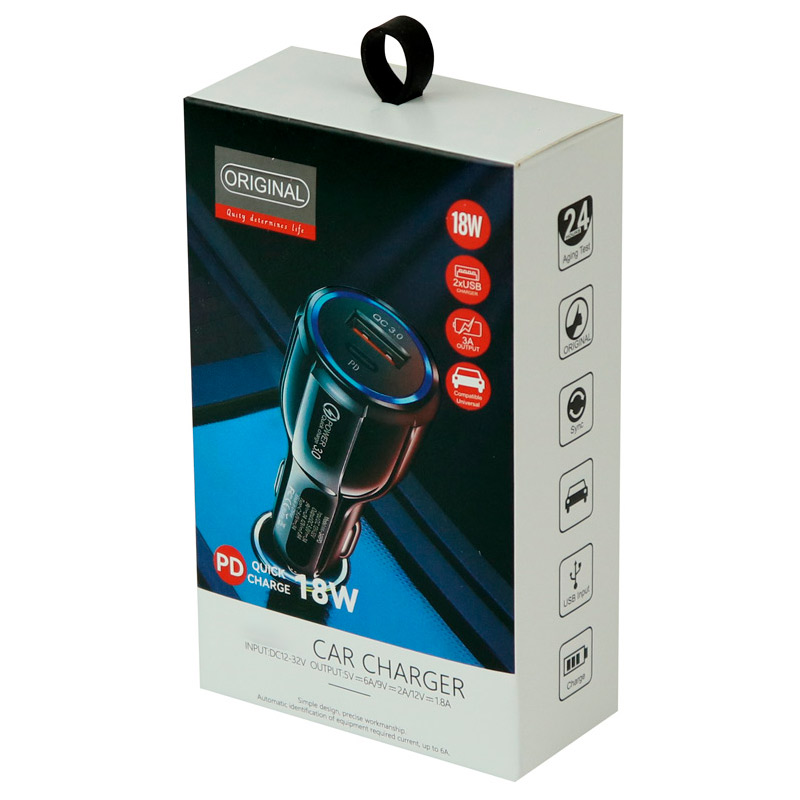 شارژر فندکی فست شارژ TE-348PD 3A QC3.0 PD 18W