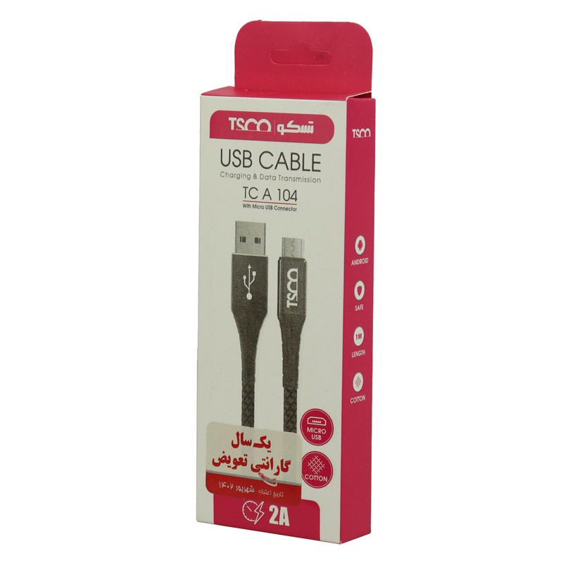 کابل میکرو یو اس TSCO TC A104 2A 1m