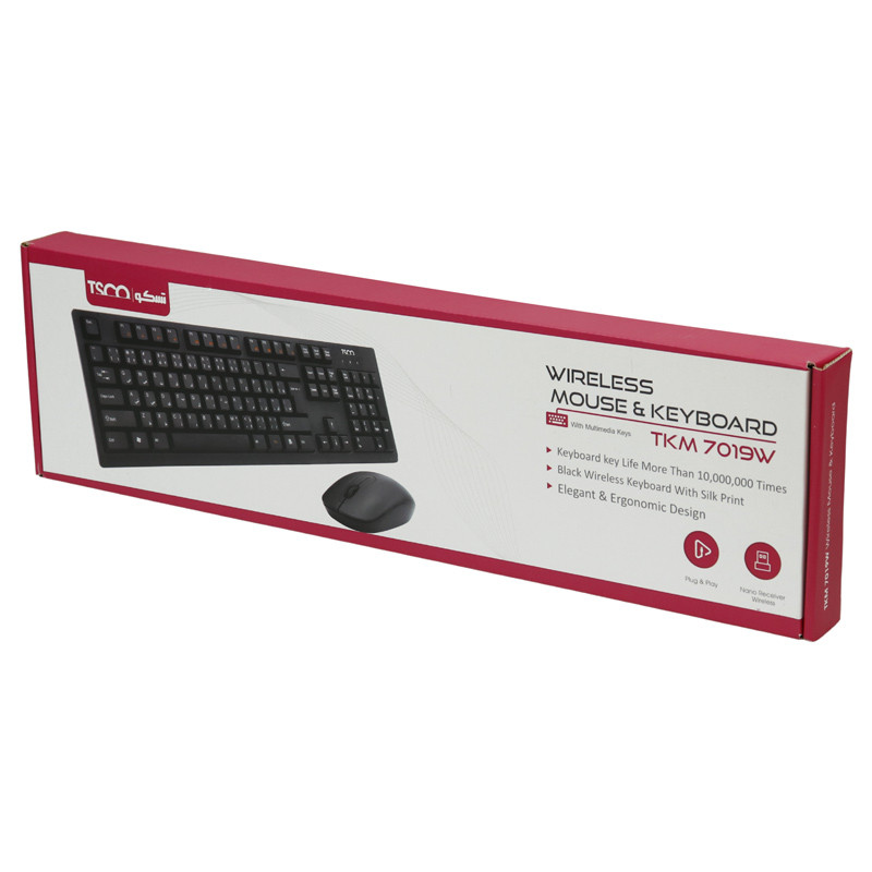 کیبورد و موس بی سیم تسکو TKM 7019W