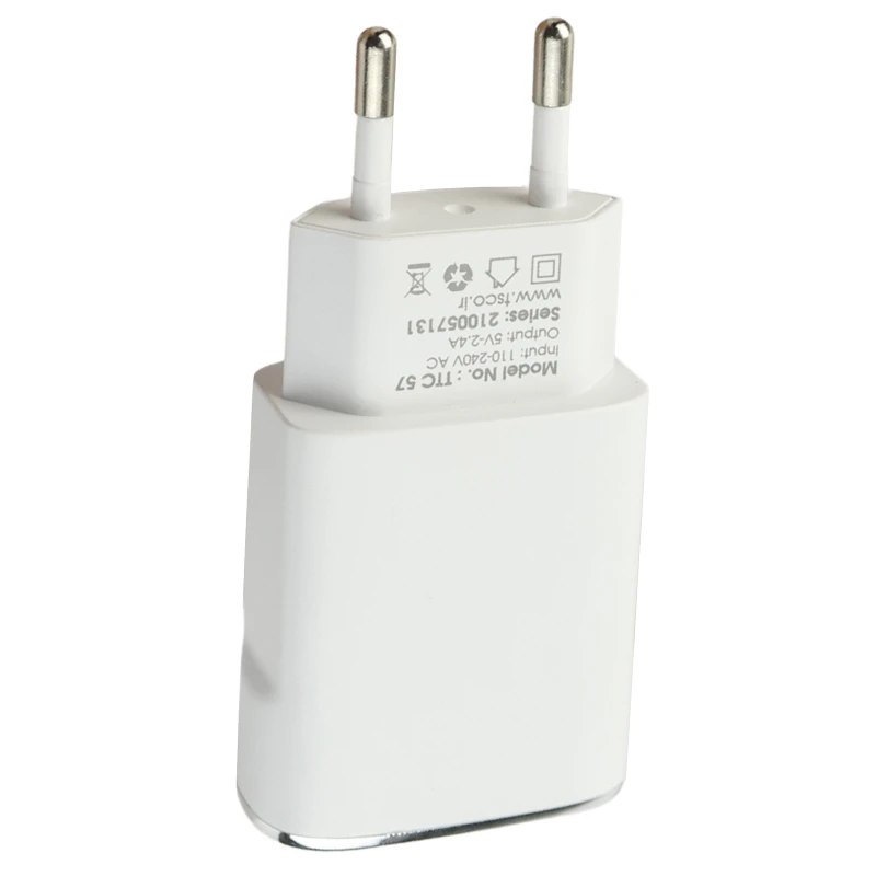 شارژر دیواری TSCO TTC57 2Port 2.4A 12W + کابل تایپ سی