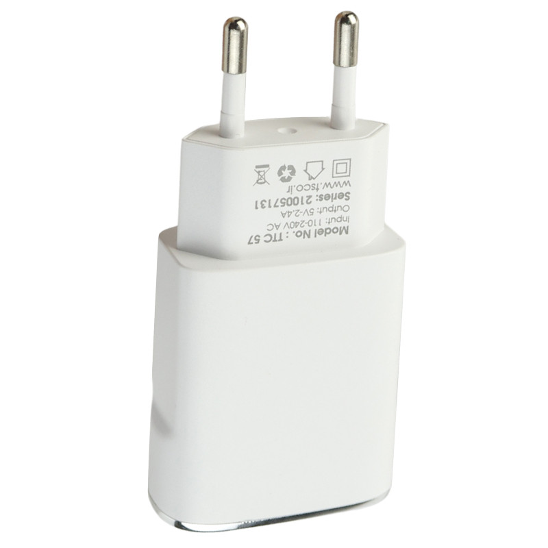 شارژر دیواری TSCO TTC57 2Port 2.4A 12W + کابل تایپ سی