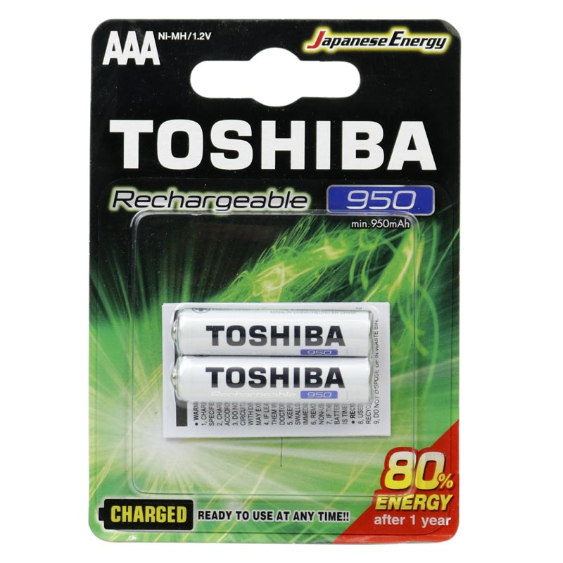 باتری دوتایی نیم قلمی شارژی Toshiba TNH-03GAE BP-2C AAA 950mAh