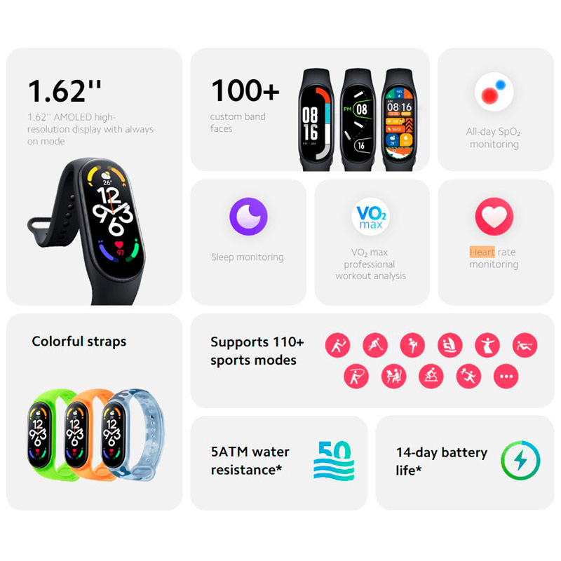 دستبند سلامتی شیائومی Xiaomi Mi Band 7 M2129B1 گلوبال