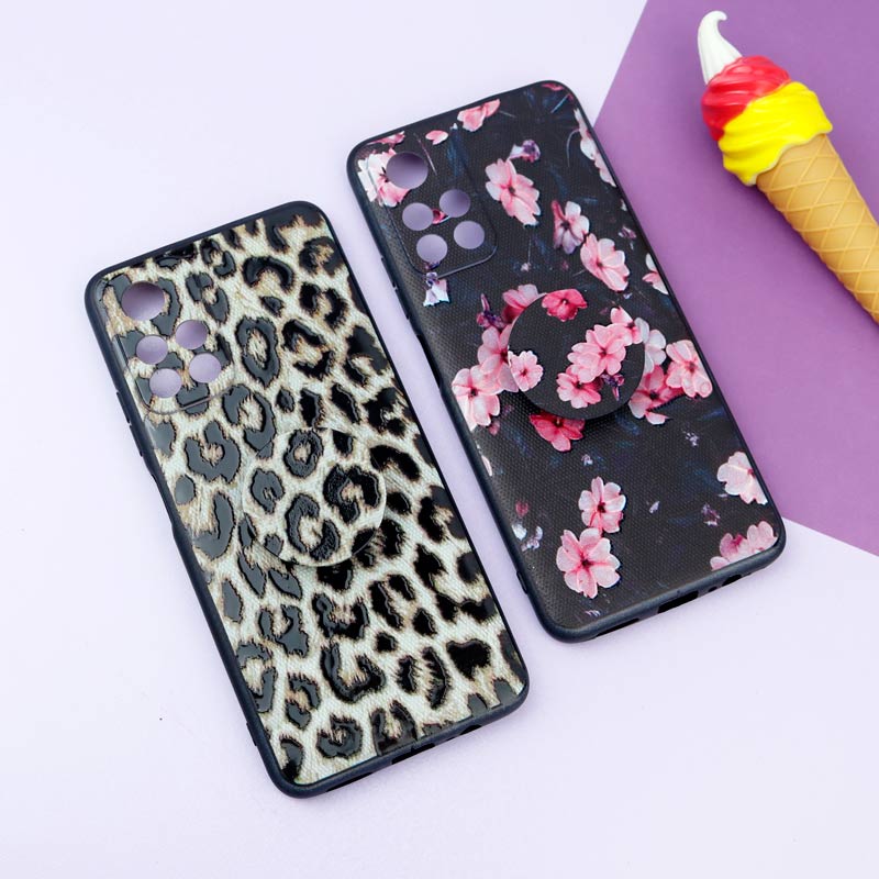 قاب فانتزی طرحدار دخترانه محافظ لنزدار + پاپ سوکت Xiaomi Poco M4 Pro 5G سری R