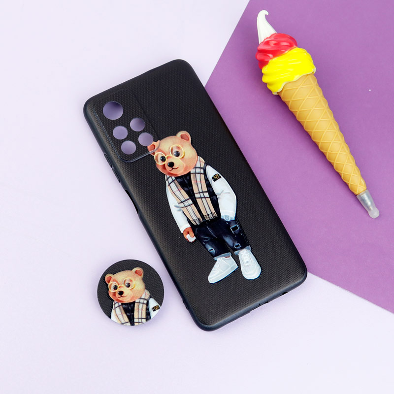 قاب فانتزی طرحدار پسرانه محافظ لنزدار + پاپ سوکت Xiaomi Poco M4 Pro 5G سری R