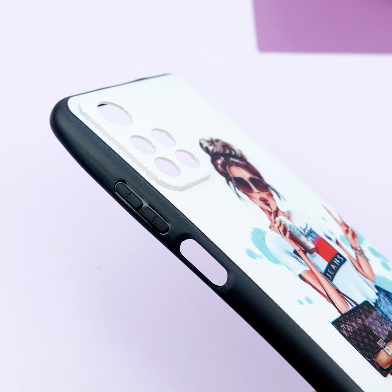 قاب فانتزی طرحدار دخترانه محافظ لنزدار + پاپ سوکت Xiaomi Poco M4 Pro 5G سری R