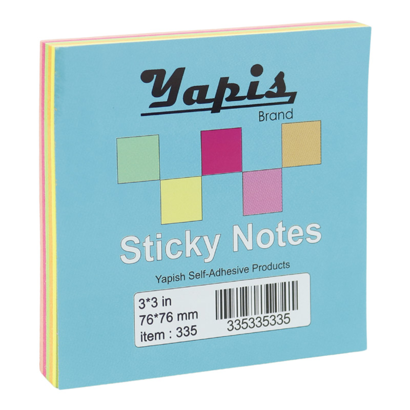 کاغذ یادداشت چسب دار Yapis 335 7.6*7.6cm بسته 100 برگی