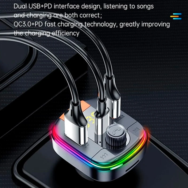 شارژر فندکی + FM Player بلوتوثی Yesido Y45 QC3.0 PD 43W