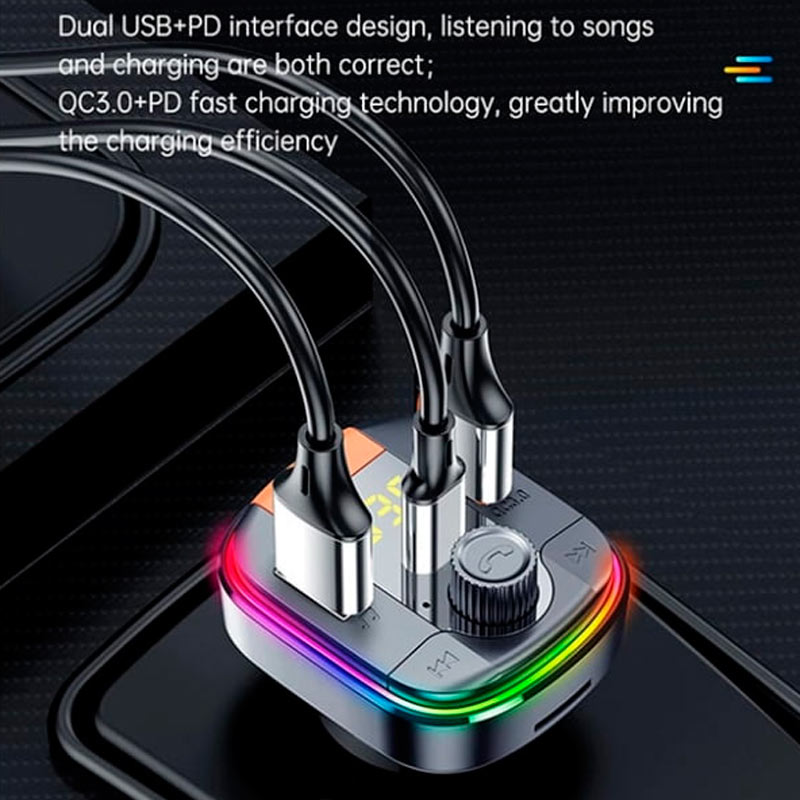 شارژر فندکی + FM Player بلوتوثی Yesido Y45 QC3.0 PD 43W