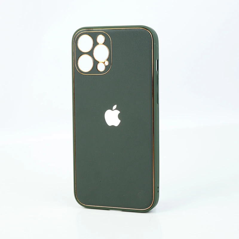 قاب چرمی My Case محافظ لنزدار iPhone 12 Pro Max یشمی