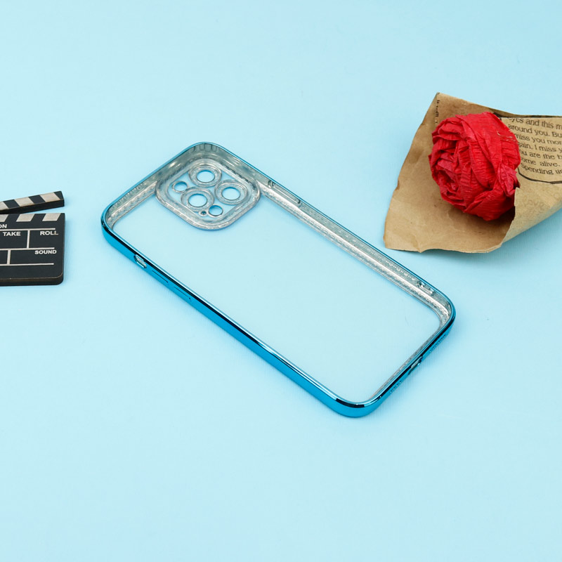 قاب ژله ای نگین دار محافظ لنزدار iPhone 12 Pro Max آبی