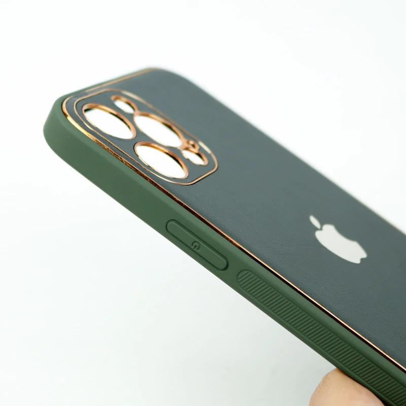 قاب چرمی My Case محافظ لنزدار iPhone 12 Pro Max یشمی