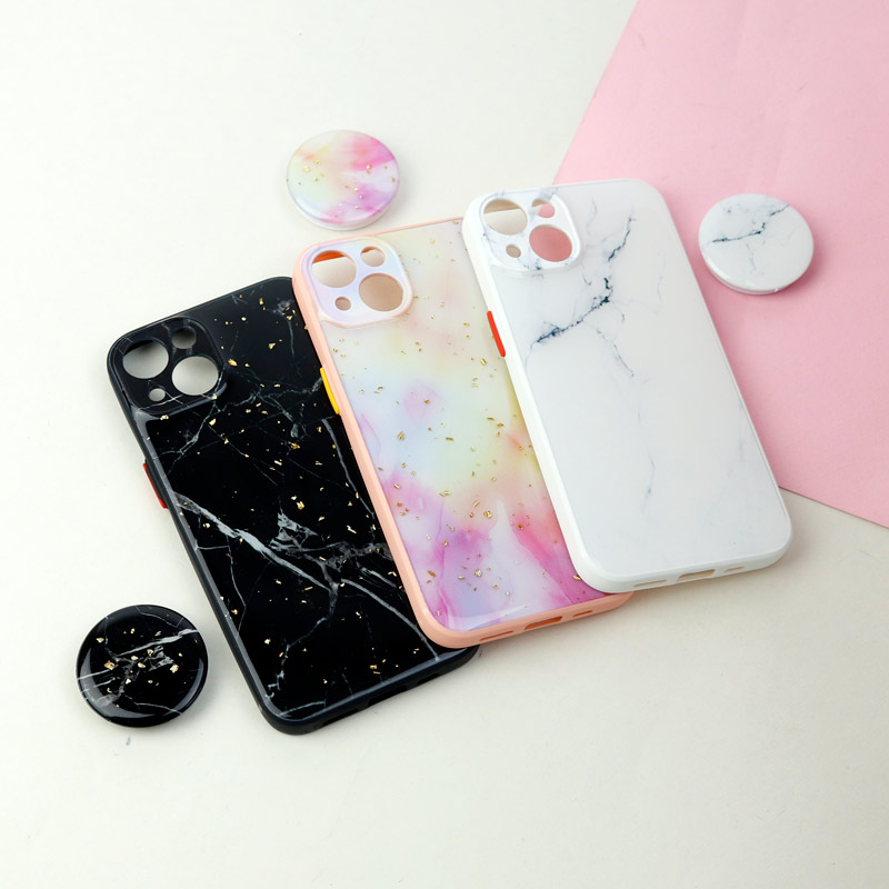 قاب ماربل طرحدار محافظ لنزدار + پاپ سوکت iPhone 13