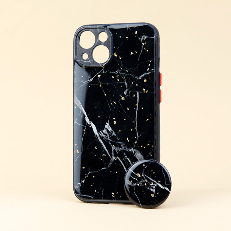 قاب ماربل طرحدار محافظ لنزدار + پاپ سوکت iPhone 13