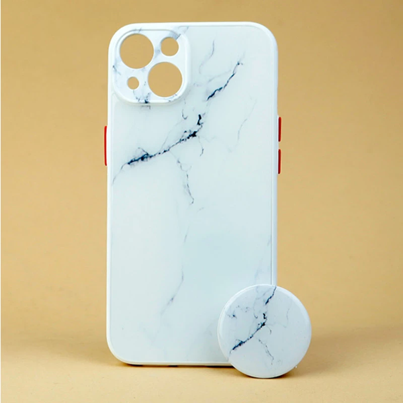 قاب ماربل طرحدار محافظ لنزدار + پاپ سوکت iPhone 13